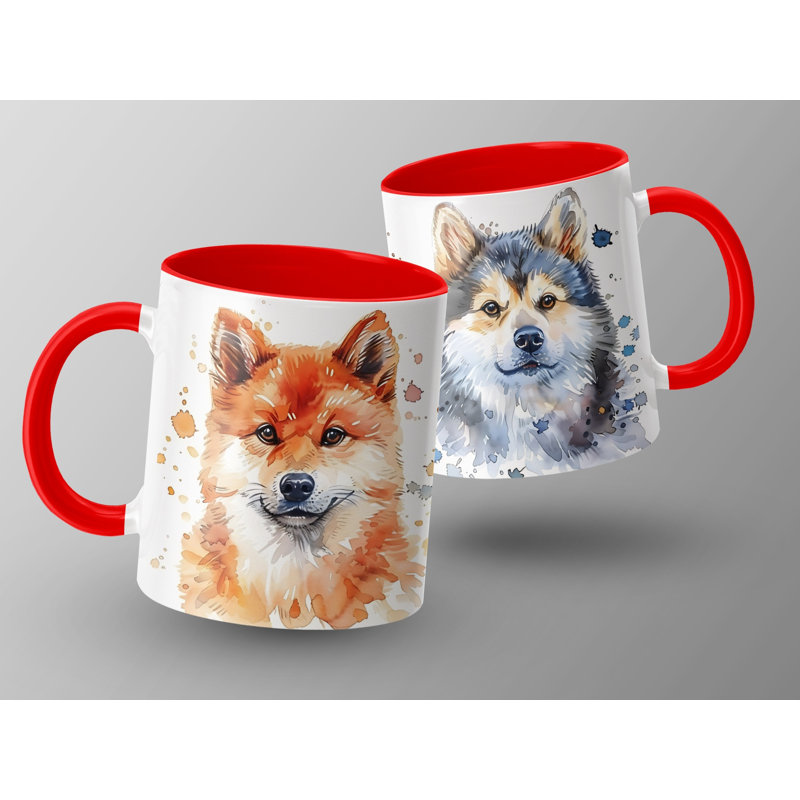 Ceramic Coffee Mug, 3, Red