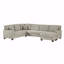 Canapé modulaire en forme de U Canapé modulaire rembourré en L de 125,2 po avec repose-pieds mobile et poches de rangement latérales pour le salon, taupe clair