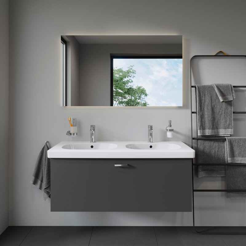 Duravit D-Code Ceramic 7" Wall Mount Bathroom Sink with Overflow