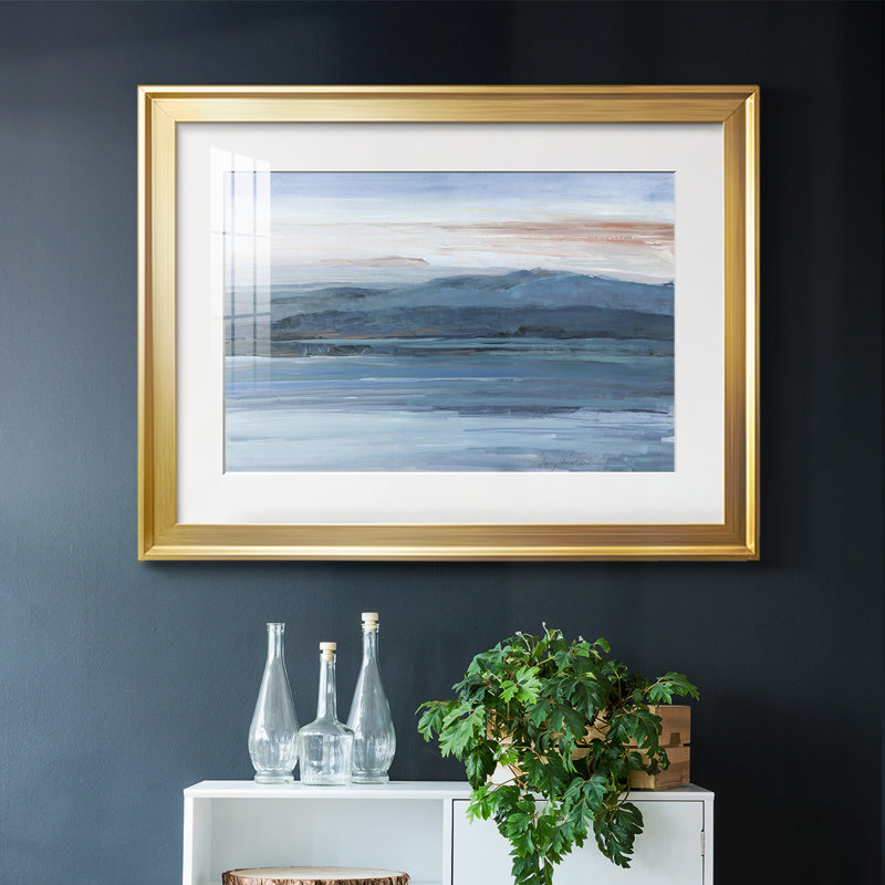 Across The Lake-FramedFramed Print W Beveled Matt and Glass, Or, H 30 po x l 44 po x P 1,5 po