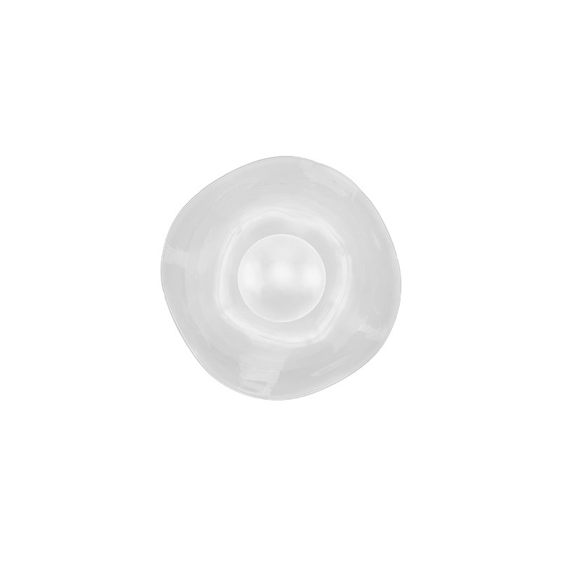 Embark LED Flush Mounted Sconce, Clear, White Lacquer