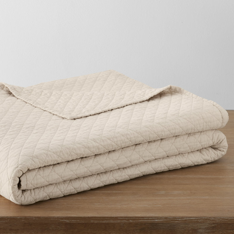 Jeffen Linen Blend Quilt, Full/Queen Quilt, Ivory