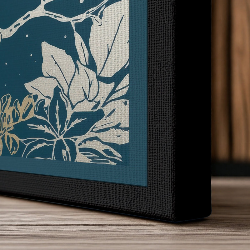 Mountain Perch Japandi - Wrapped Canvas, 18x12 - 45.7 x 30.5 cm, Black Border