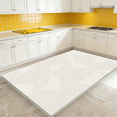 5 x 7 tapis lavables pour le salon Beige moderne de couleur unie Moelleux tapis moelleux pour la chambre antidérapant Boho Accent tapis de sol intérieur tapis pour chambre d'enfant salle à manger cuisine bureau