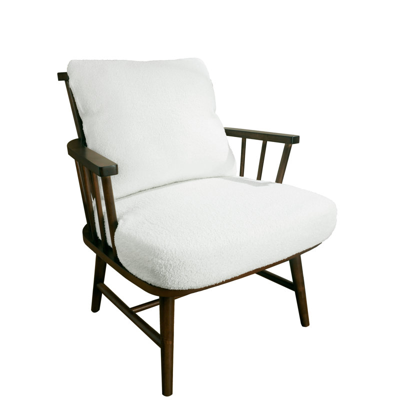 Iyaas Upholstered Armchair, White Cotton