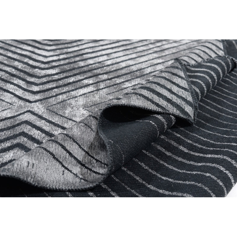 Tapis gris en coton tissé à la machine Rapture, Rectangle 7 pi 10 po x 9 pi 10 po