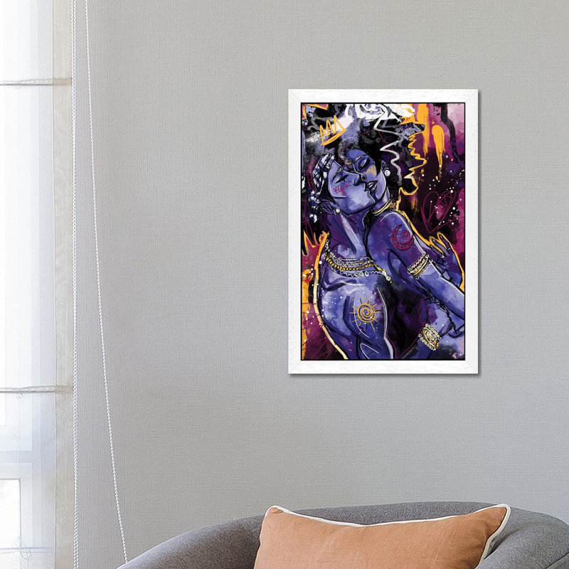 Black Love by Justin Copeland - Floater Frame Painting on Canvas, White, 66.04 cm H x 45.72 cm W