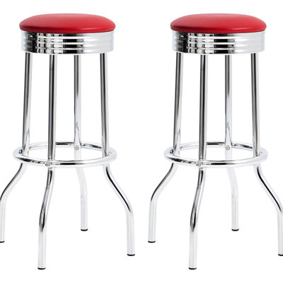 Tabourets de bar rouges de 2 - Design moderne pour salle à manger 2