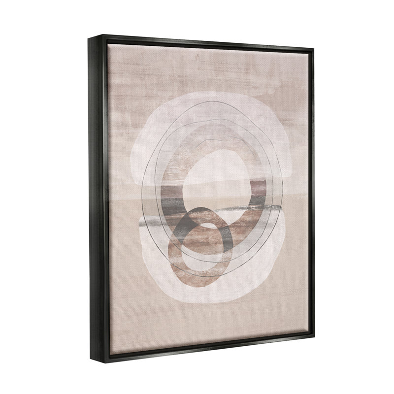 «Round Boho Circles», art mural flottant par Nina Blue, Cadre flottant noir de jais, H 21 po x l 17 po x P 1,7 po