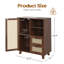 Buffet en rotin avec tablette réglable, buffet avec tiroirs pour le salon, la cuisine, le vestibule-647114915