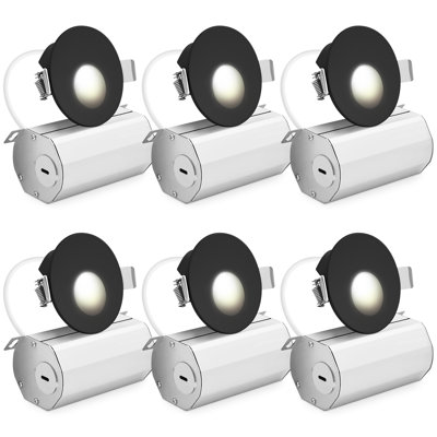 Éclairage pour marches à pince à DEL LUXRITE, 5CCT 2700K-5000K, CRI90, 5W, 350 lumens, faisceau 60 °, 120V, marchepied intérieur avec boîte de jonction, à intensité variable, homologué ETL, blanc (paquet de 6)