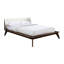Grand lit en bois de noyer massif, lit plateforme moderne de style Mid-Century avec tête de lit à oreilles en tissu et pieds en angle effilés, couleur de matelas, tête de lit à panneau, style,-1520190165