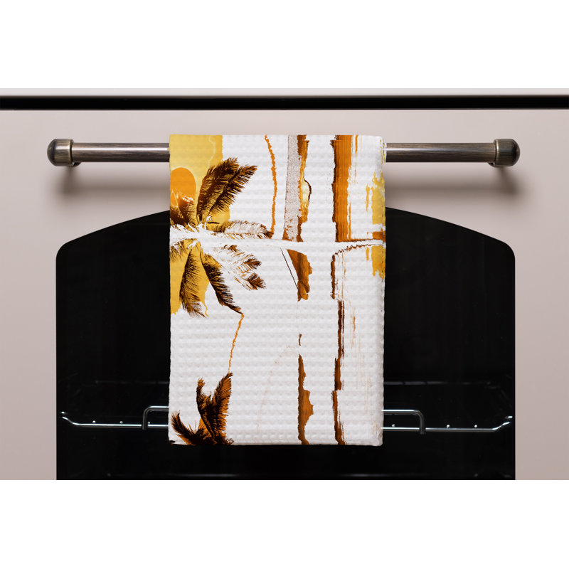 Cotton Floral Waffle Kitchen Towel