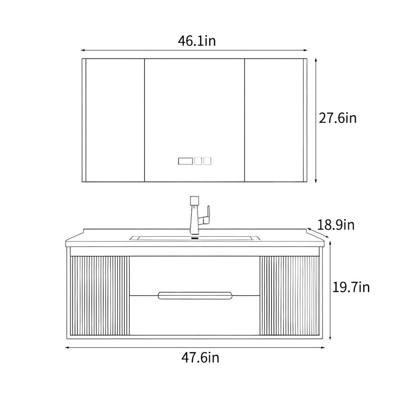 Nordic style simple bathroom cabinet