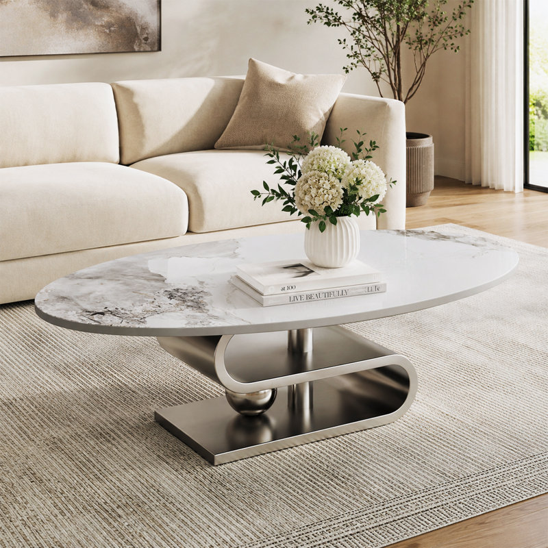 Table basse 49,2 po Modern, Argent