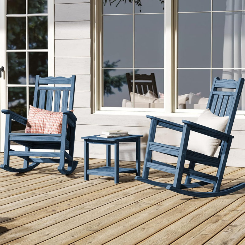 Winston Porter 22.8" Adirondack All-weather Side Table, 2-tier Rectangular Outdoor Side Table, Weather Resistant, Easy Assembled