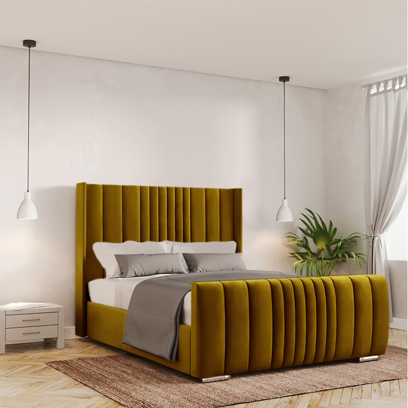 Bastin Upholstered Ottoman Storage Bed, Kingsize (5'), Turmeric