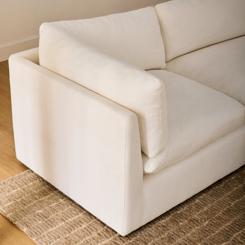 Canapé modulaire rembourré 3 pièces Annabella, Chenille Elite Performance texturée ivoire Elite