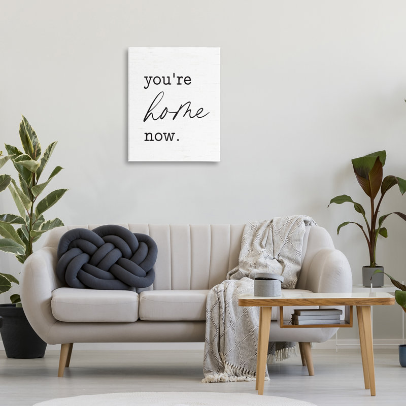 «You Home Home», art mural sur toile par lettré et doublé, H 30 po x l 24 po