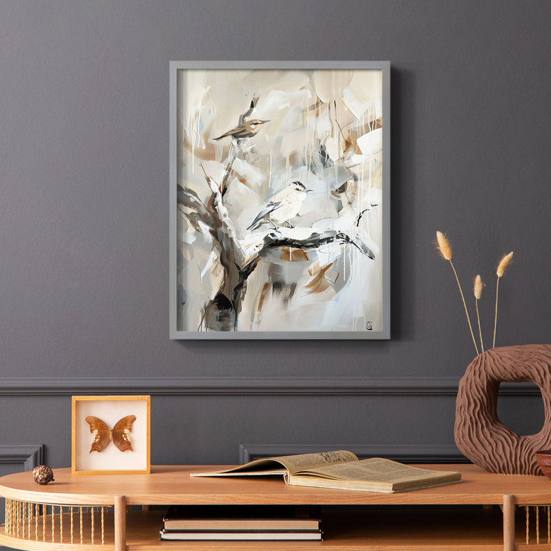 ANIMALS Series XLV III - reproduction encadrée de qualité supérieure - prête à être accrochée - aucun clou requis, Gris