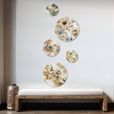 Sevenoaks - Damask Bohemian Round Wall Art Set Of 5