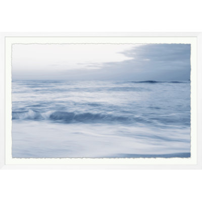 Shore Break 1' Framed Graphic Art Print on Glass