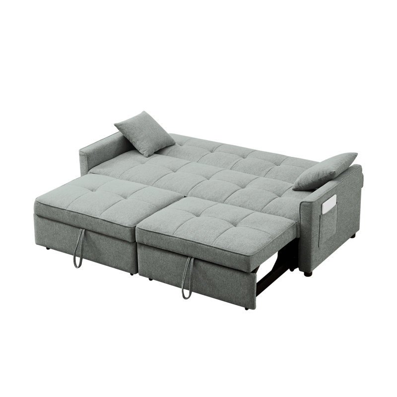 Canapé-lit 81,89 po Jahari, Tissu gris foncé