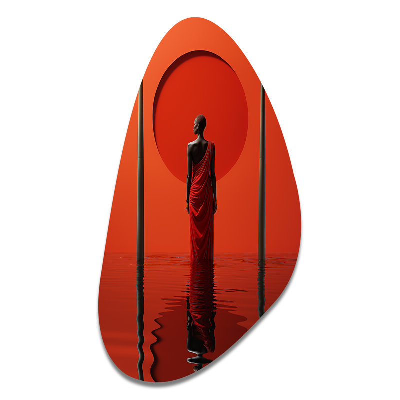 Tribu africaine, reflets himba I - décoration murale tribale africaine en forme d'automne irrégulière, H 31 po x l 17 po