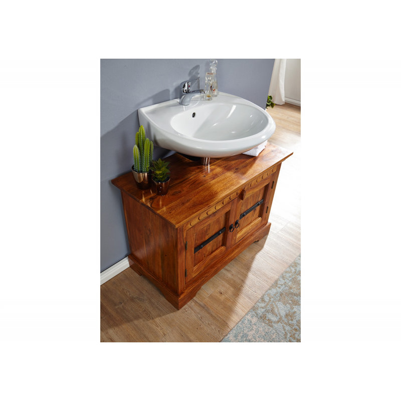 Oxford 88cm Single Bathroom Vanity Base Only, Honey