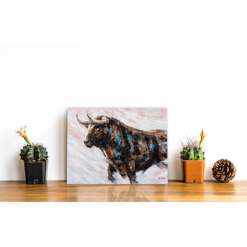 Ox Ox - peinture sur toile tendue, H 12 po x l 16 po x P 1,5 po