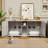 Cat Litter Box Enclosure For 2 Cats, Hidden Litter Box Cabinet TV Stand, Dual Room Enclosed Cat Bathroom Furniture with Odor Control, Gray-2075396935