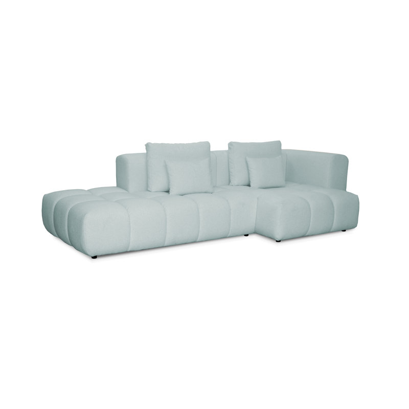 4 Seater Sofa & Chaise, Right Hand Facing, Blue
