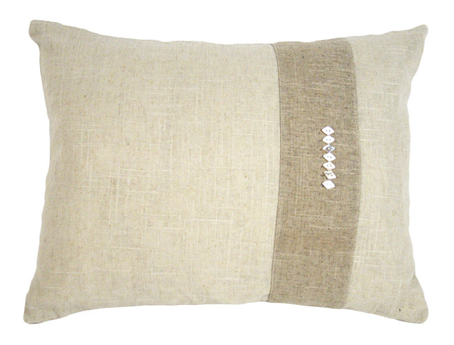 Buttons Linen Throw Pillow