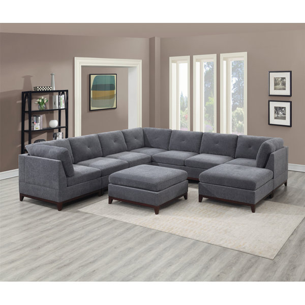 Hokku Designs Enely 9 - Piece Upholstered Sectional | Wayfair