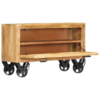 2 - Pair Solid Wood Flip Down Shoe Storage
