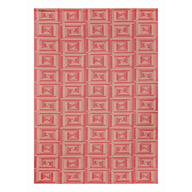Sacndinavian Wool Geometric Area Rug, Rectangle 5' x 7'