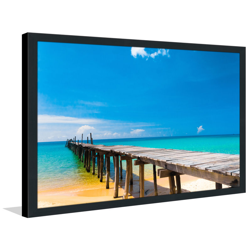 «A Day at the Beach», reproduction de photo encadrée, H 35,5 po x l 51,5 po x P 0,75 po