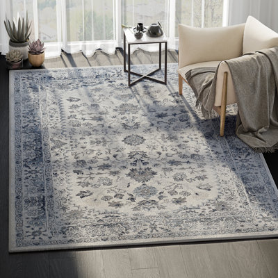 Tapis bleu / ivoire Bourque