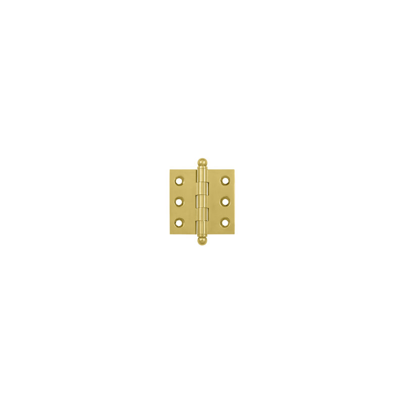 Deltana CH2020U26D 2" x 2" Hinge, w/ Ball Tips in Brushed Chrome Pair, Brass