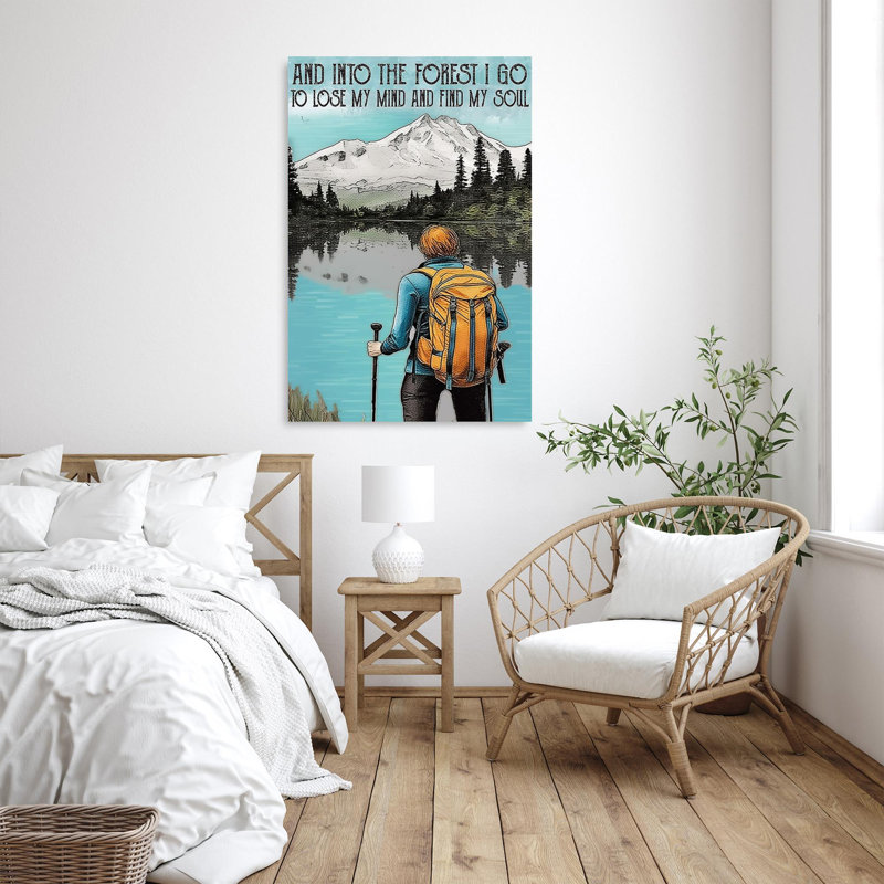 Randonnée pédestre dans la forêt «I Go On», impression sur toile, H 36 po x l 24 po x P 1,25 po