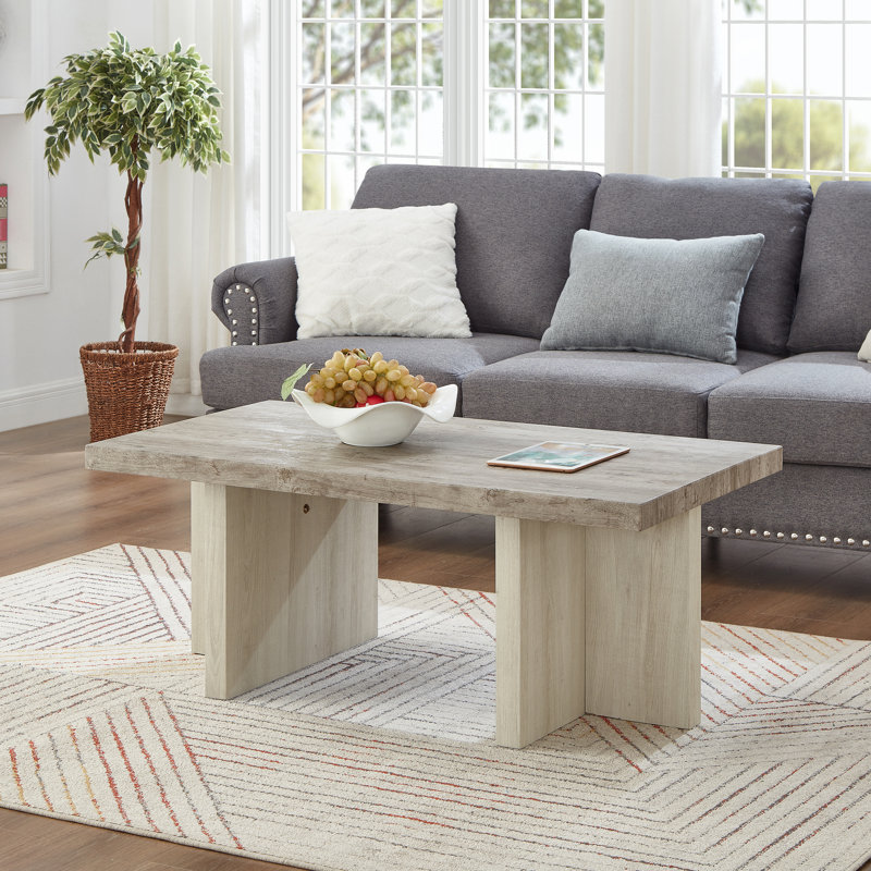 Breunig Contemporary Coffee Table, Grey/Beige