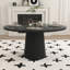 Table de salle à manger ronde, table de cuisine moderne de style champêtre avec piètement en bois-1716503875