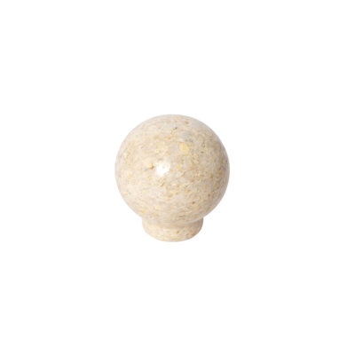 Tan Marble Stone "Langford" Ball Round Cabinet Knob