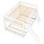 Et lit superposé double au-dessus compact avec glissade, espace blanc amovible