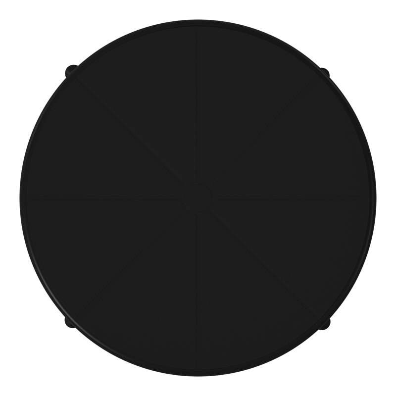 Delron Round Patio Dining Table, Black
