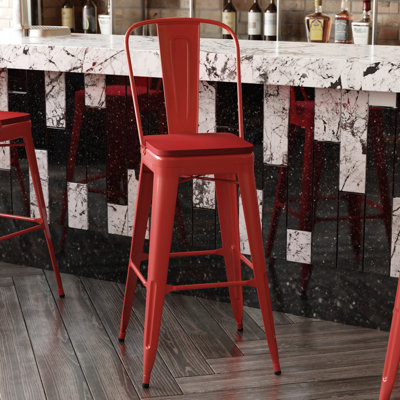 Britian All-Weather Commercial Counter Stool with Removable Back & Poly Resin Seat