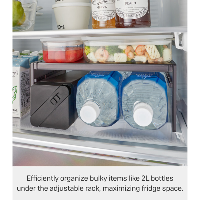 Black Expandable Plastic Refrigerator Riser Shelf