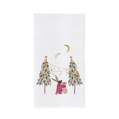 Serviette botanique lapins au clair de lune