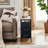 Set of 2 Black Narrow End Tables with Drawers and Open Shelf, Modern Industrial Nightstands with Storage for Bedroom, Sofa Side or Small Spaces-1257649589-1313099166