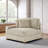 Stephania Upholstered White Faux Rabbit Fur Flannel Armchair with Pillow Back, One Arm Single Chair Module Part For Sectional Sofa-966329380
